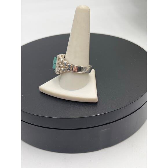 Desert Rose Trading Turquoise Sterling Silver Statement Ring (Jay King) Sz 11‎ - Picture 2 of 9